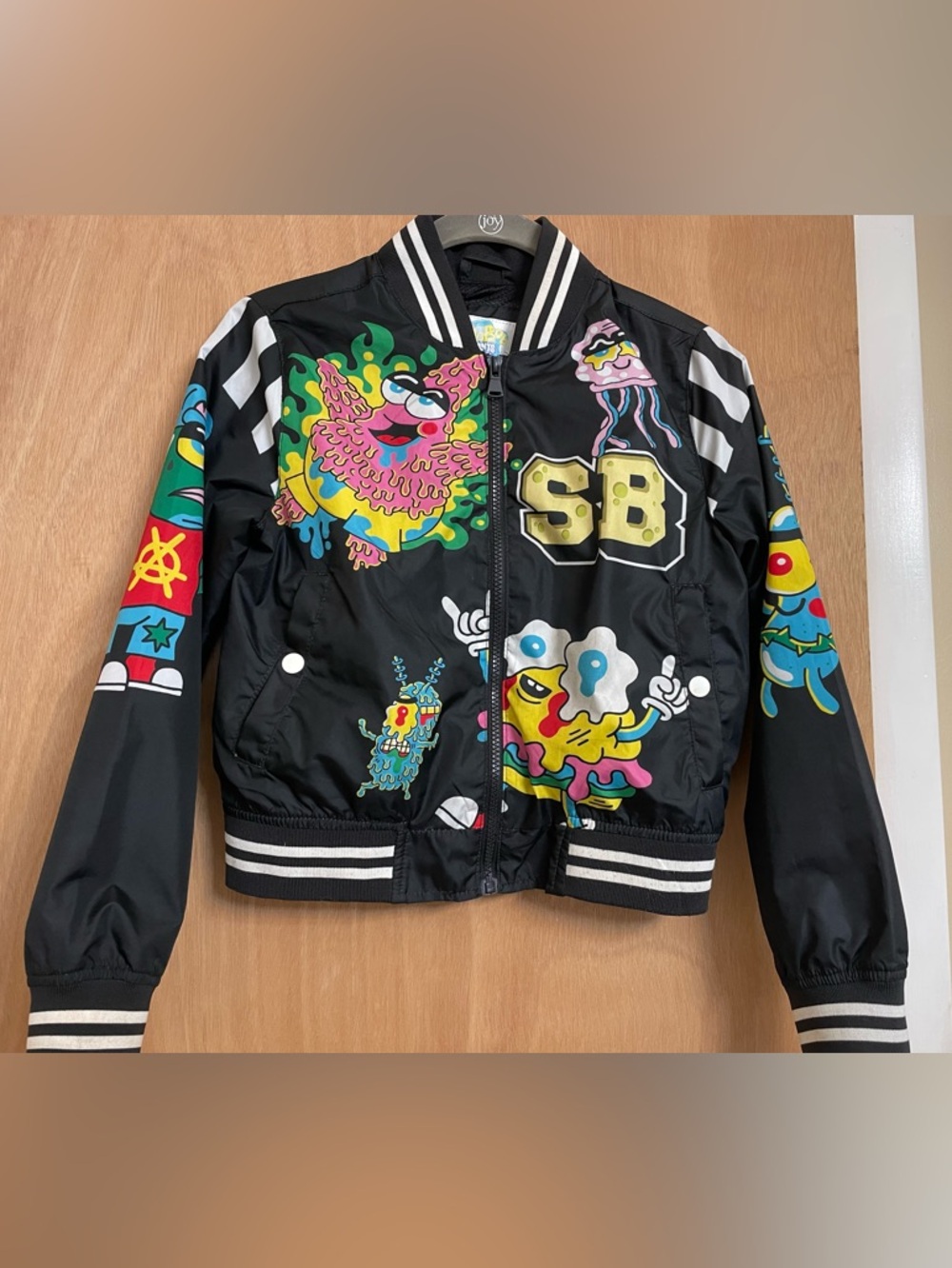 SpongeBob Squarepants Black Jacket with Bright Multicolor Logo